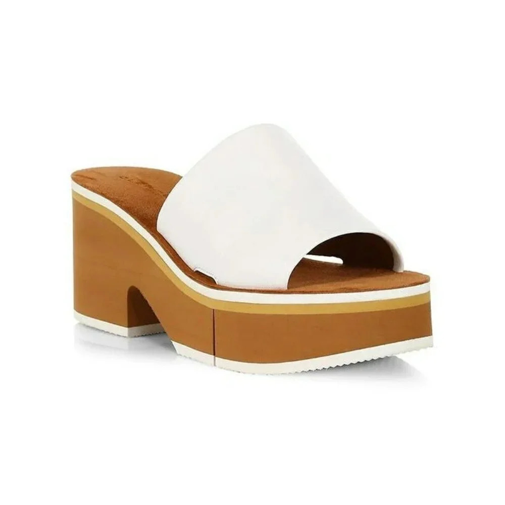 NIB Clergerie Paris Clem Women's Leather Platform Sandals Size 10.5 (MSRP $545)